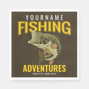 Personalized Fishing Adventures Bass Fish Angler Napkin