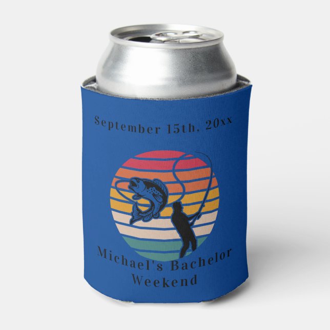 Personalized Fishing Bachelor Weekend Can Cooler (Can Front)