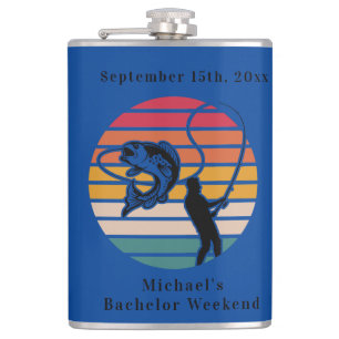Personalized Fishing Bachelor Weekend Hip Flask