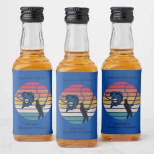 Personalized Fishing Bachelor Weekend Liquor Bottle Label