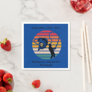 Personalized Fishing Bachelor Weekend Napkin
