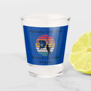 Personalized Fishing Bachelor Weekend Shot Glass