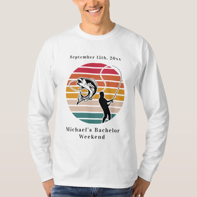 Personalized Fishing Bachelor Weekend T-Shirt (Front)