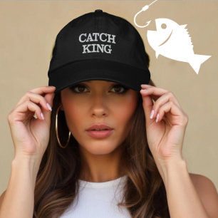 Personalized Fishing Catch King Gift for Players Embroidered Hat