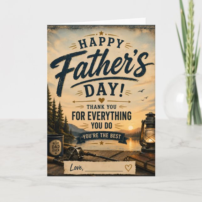 Personalized Fishing Dad Greeting Card (Front)