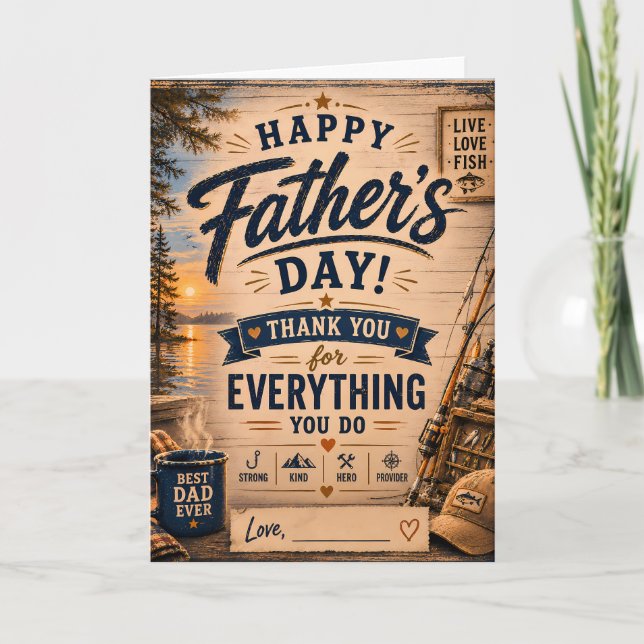 Personalized Fishing Dad Greeting Card (Front)