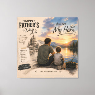 Personalized Fishing Dad Hero Canvas Print