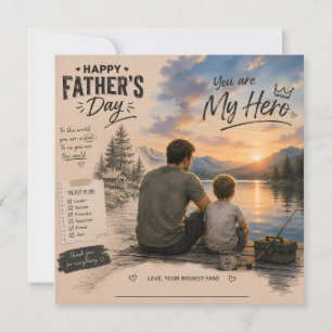 Personalized Fishing Dad Hero Card
