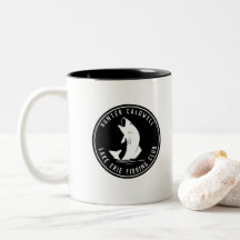 Personalized fishing emblem black and w