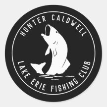Personalized fishing emblem black