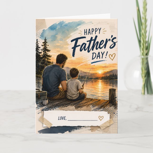 Personalized Fishing Fathers Day Card (Front)