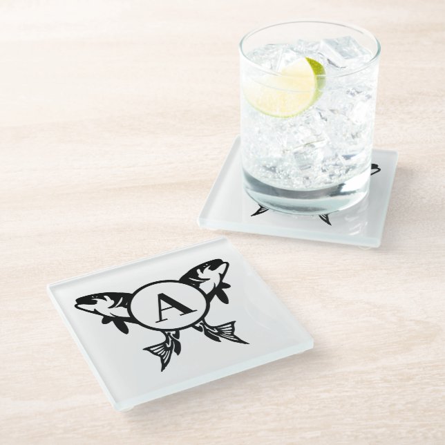 Personalized Fishing Glass Coaster (Angled)