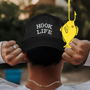 Personalized Fishing Hook Life Gift for Players Embroidered Hat