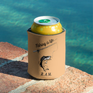 Personalized Fishing Is Life Fish Rod and Reel Can Cooler