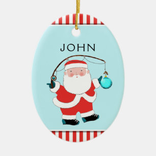 Personalized Fishing Keepsake Ceramic Ornament