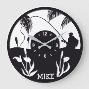 Personalized Fishing Large Clock