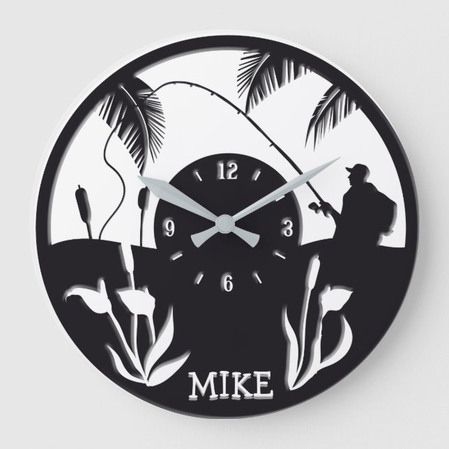 Personalized Fishing Large Clock (Front)