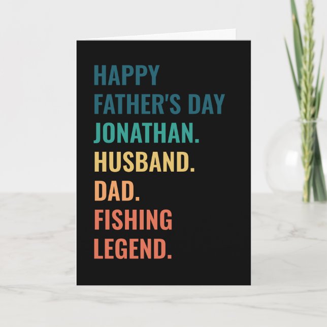 Personalized Fishing Legend Husband Father's Day Holiday Card (Front)