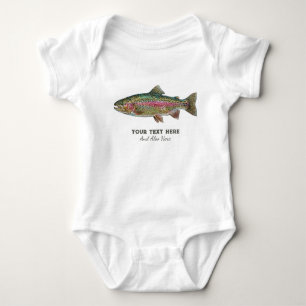 Personalized Fishing Lover  – Trout Fishing Design Baby Bodysuit