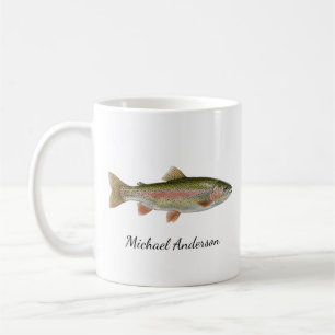 Personalized Fishing Lover  – Trout Fishing Design Coffee Mug