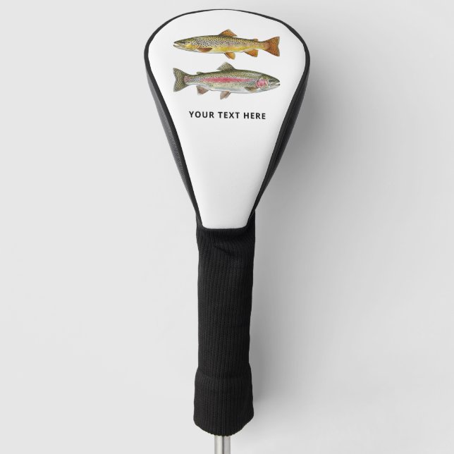 Personalized Fishing Lover  – Trout Fishing Design Golf Head Cover (Front)