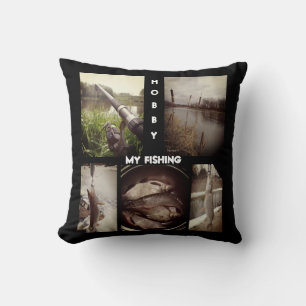 Personalized fishing photo album . 3 ring binder throw pillow