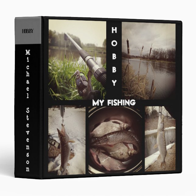 Personalized fishing photo album . binder (Front/Spine)
