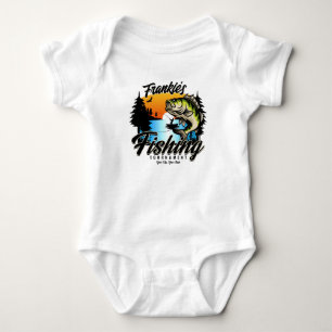Personalized Fishing Tournament Fish Angler Trout  Baby Bodysuit