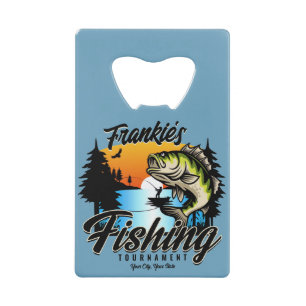 Personalized Fishing Tournament Fish Angler Trout  Credit Card Bottle Opener