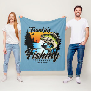 Personalized Fishing Tournament Fish Angler Trout  Fleece Blanket