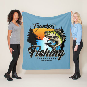 Personalized Fishing Tournament Fish Angler Trout  Fleece Blanket