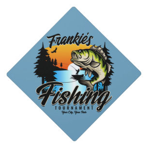 Personalized Fishing Tournament Fish Angler Trout Graduation Cap Topper