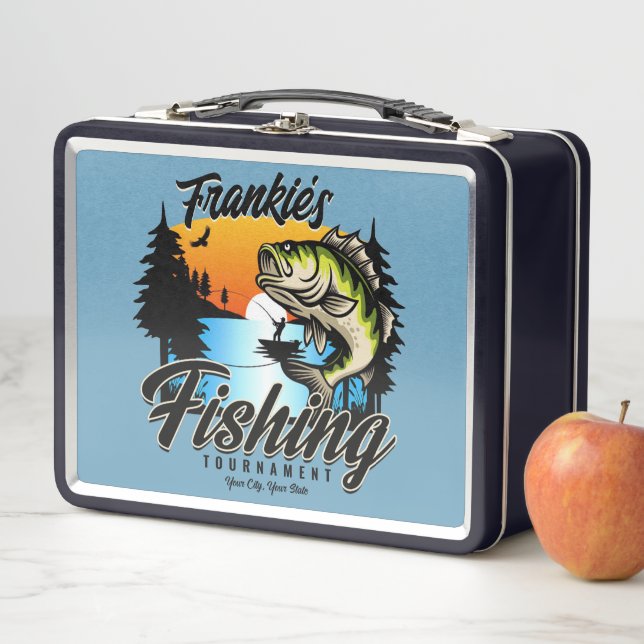 Personalized Fishing Tournament Fish Angler Trout Metal Lunch Box (In Situ)