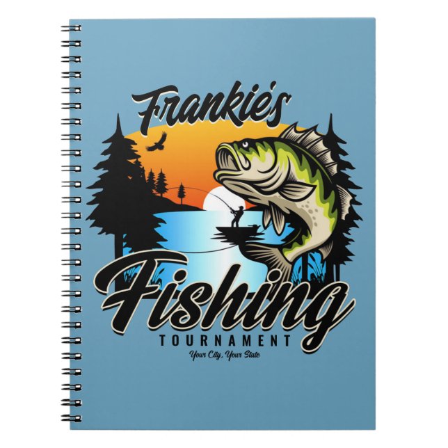 Personalized Fishing Tournament Fish Angler Trout  Notebook (Front)