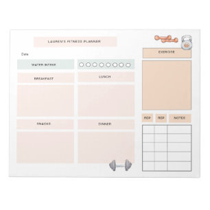 Personalized Fitness Planner Notepad