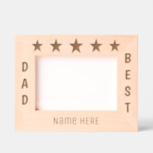 Personalized Five Star Best Dad  Etched Frames