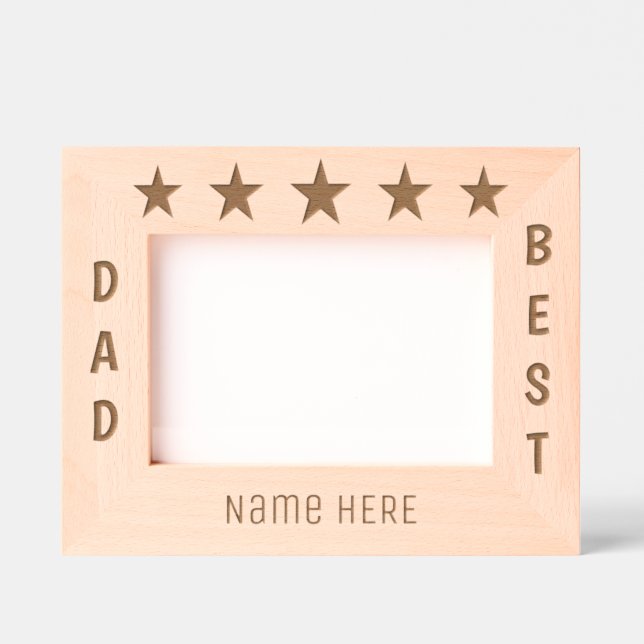 Personalized Five Star Best Dad  Etched Frames (Front)