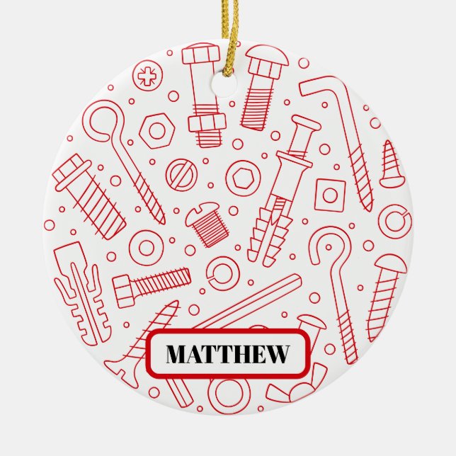 Personalized Fix It Funny Handyman If Custom Name  Ceramic Ornament (Front)