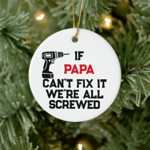 Personalized Fix It Funny Handyman If Custom Name  Ceramic Ornament