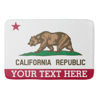 Personalized Flag of California Republic Bath Mat