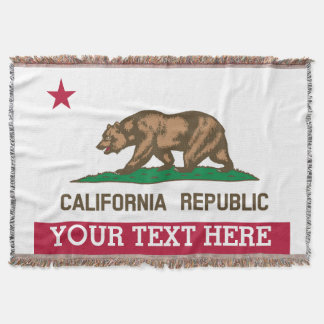 Personalized Flag of California Republic Throw Blanket