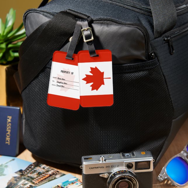 Personalized Flag Of Canada Luggage Tag (Front & Back)