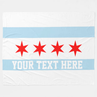 Personalized Flag of Chicago Fleece Blanket