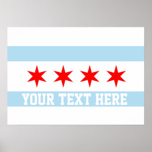 Personalized Flag of Chicago Poster