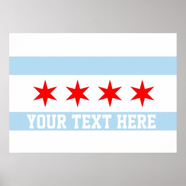 Personalized Flag of Chicago Poster (Front)