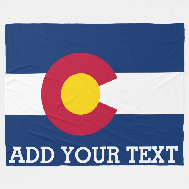 Personalized Flag of Colorado Fleece Blanket (Front (Horizontal))