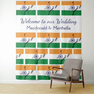 Personalized Flag of India Tapestry