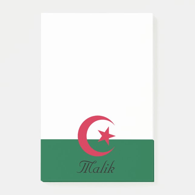 Personalized Flag of Star and Crescent Moon Post-it Notes (Front)