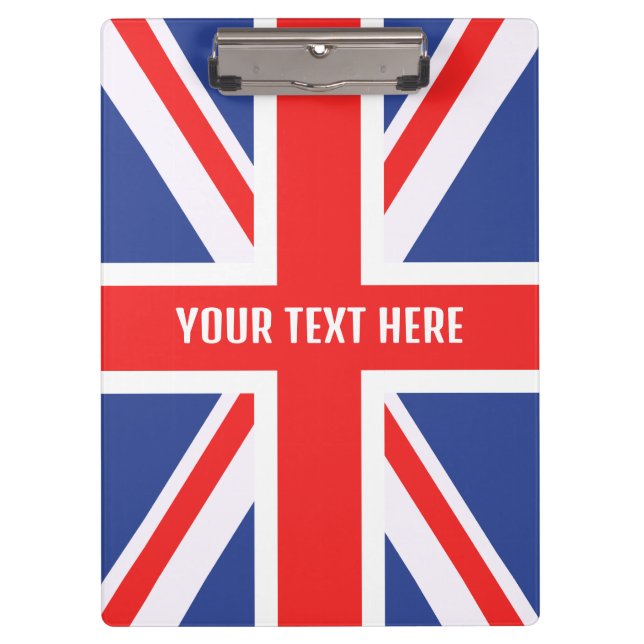 Personalized flag of United Kingdom Clipboard (Front)