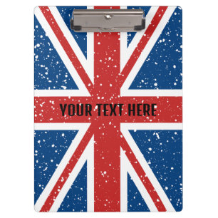 Personalized flag of United Kingdom Clipboard